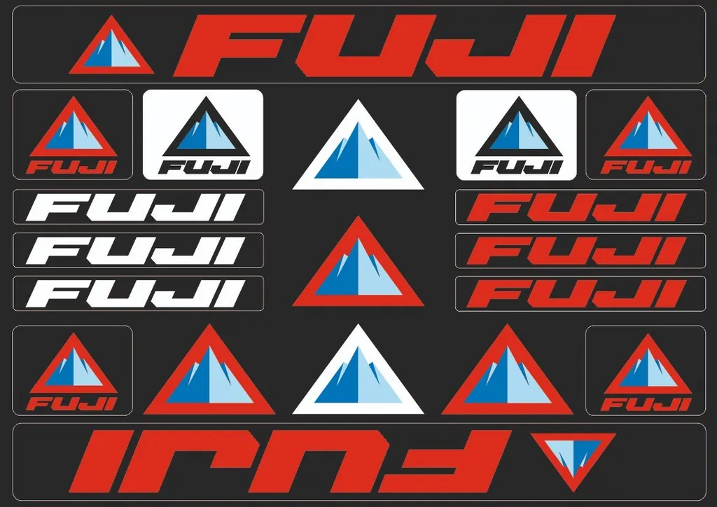 Bicycle Vinyl Frame Stickers – Compatible with FUJI Bikes – Red