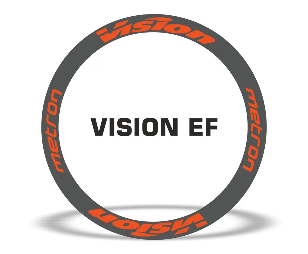 Vision Metron EF Road Bike Rim Decal Wheel Sticker Set Adhesive Orange