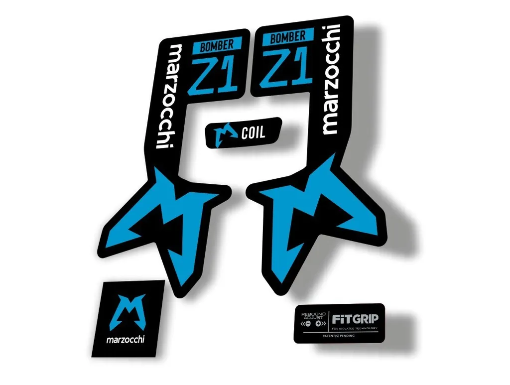 Marzocchi Bomber Z1 2025 2025 Fork Suspension Sticker Decal Kit Adhesive Blue