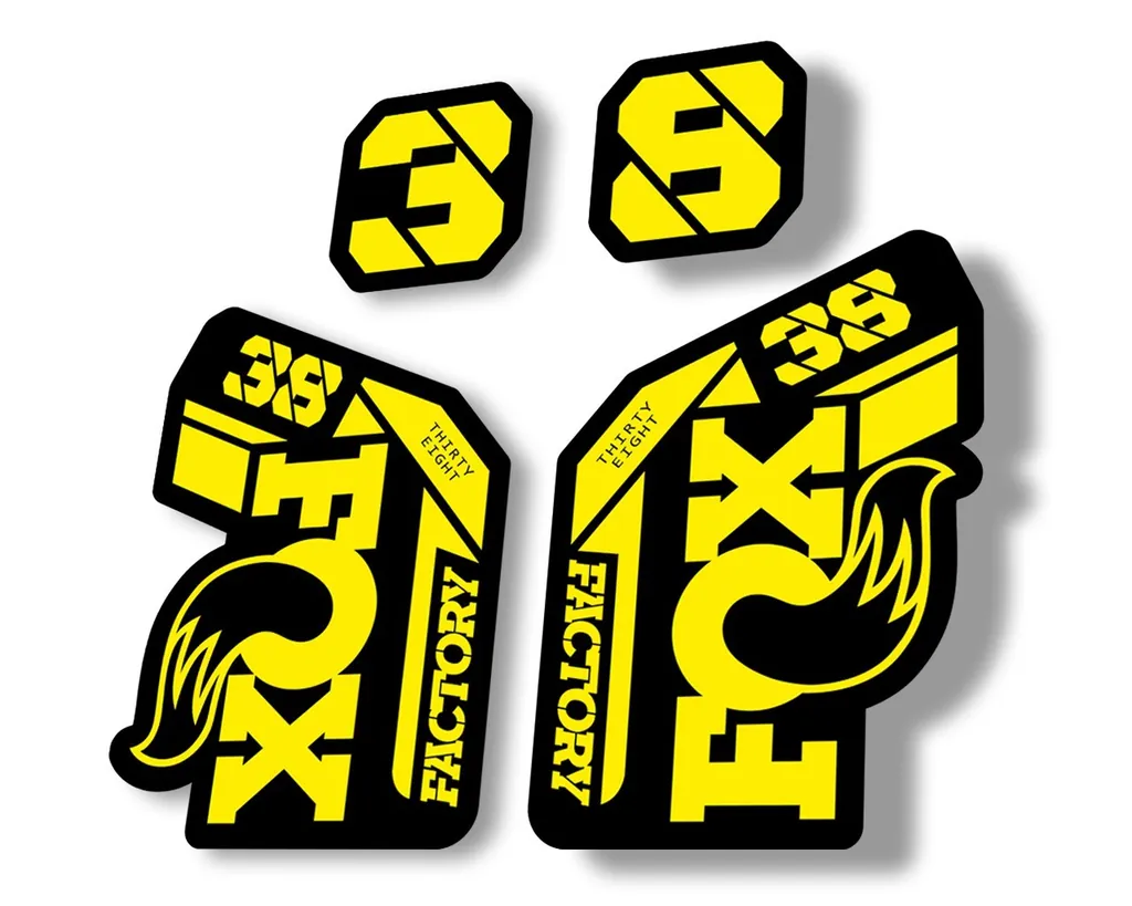 FOX 38 2021 Factory Forks Suspension Decals Sticker Set Adhesive Yellow