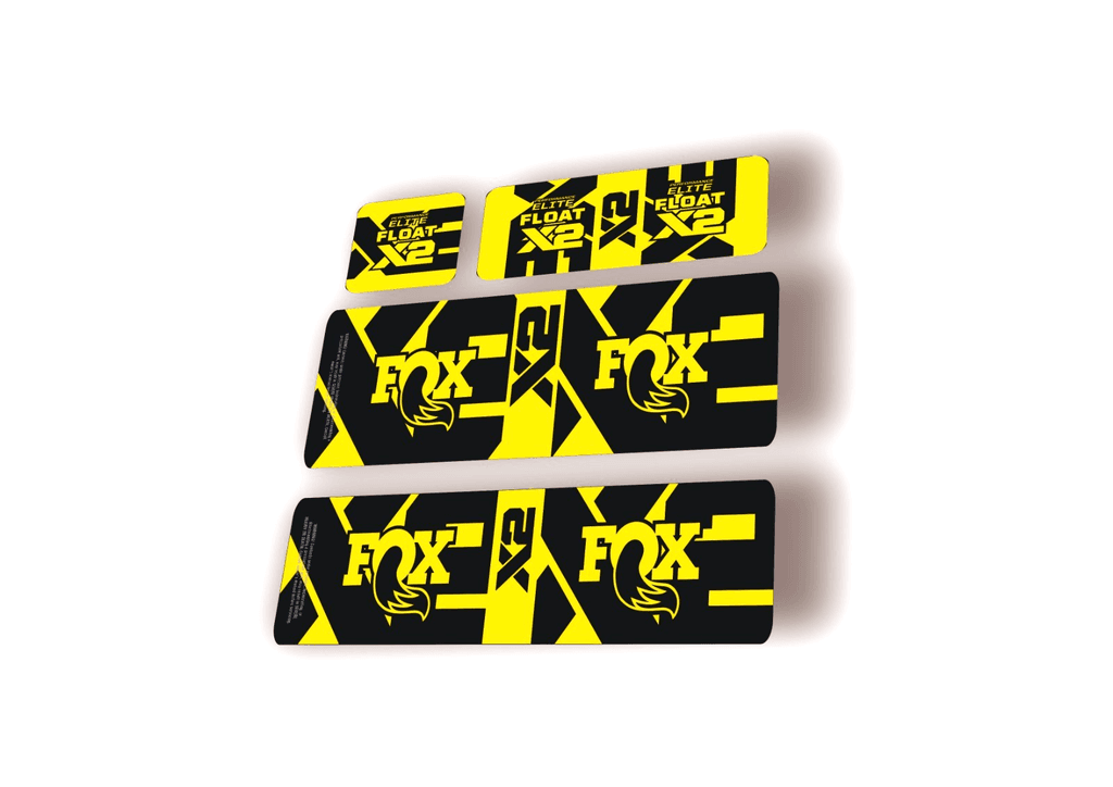 FOX Float X2 Elite 2026 Rear Shock Decal Sticker Kit Adhesive Yellow