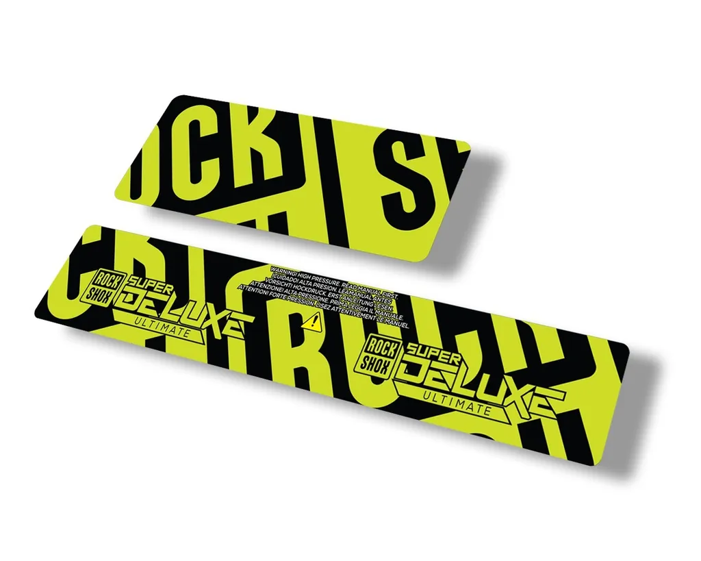 Rock Shox 2021 Super Deluxe Ultimate Rear Shock Decal Sticker Set Lime Green