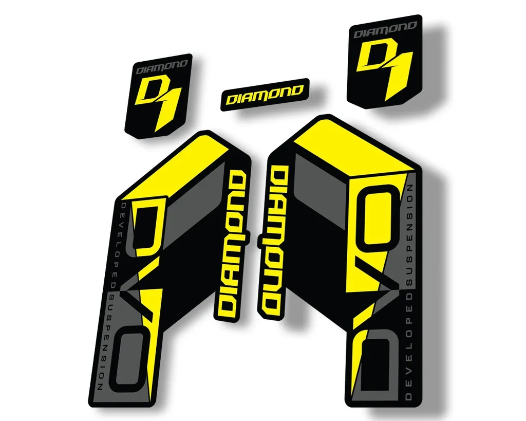 DVO Diamond Developed D1 2020 Fork Suspension Sticker Factory Decal Yellow