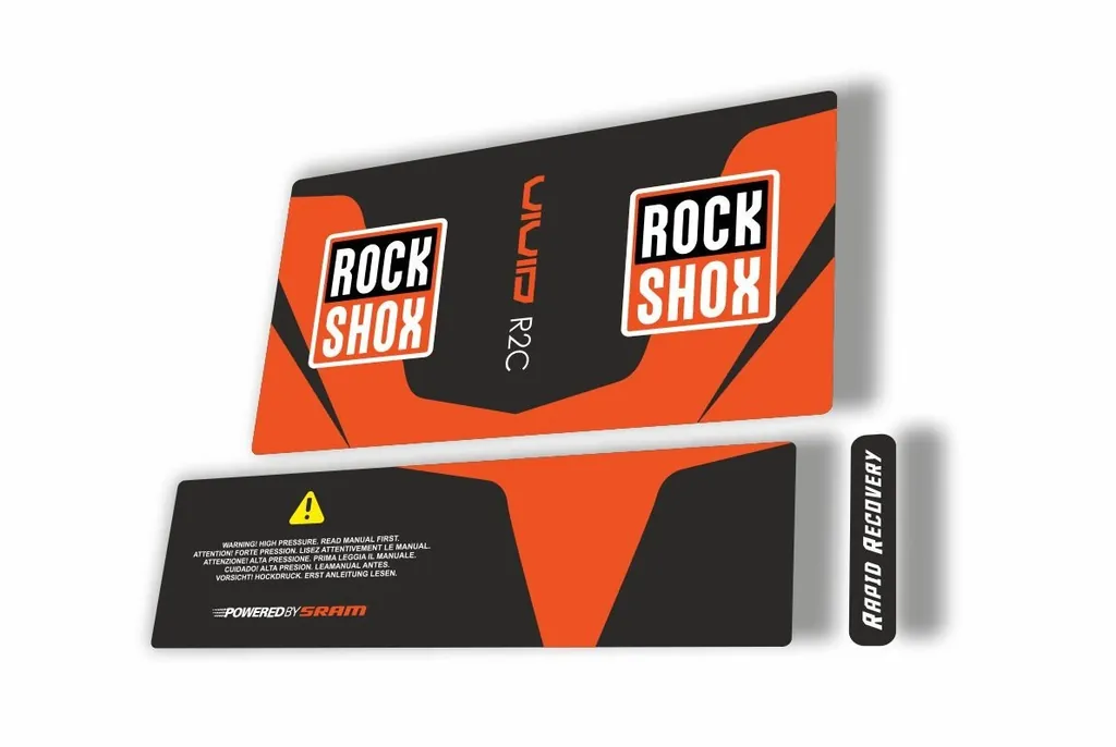 Rock Shox Vivid Air R2C 2017 Rear Shock MTB Decal Sticker Adhesive Orange