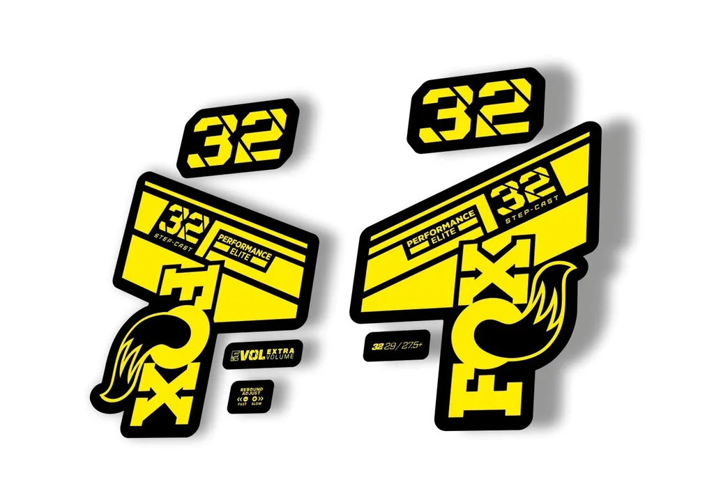FOX 32 Step Cast Elite 2021 Factory Fork Decals Suspension Sticker Yellow