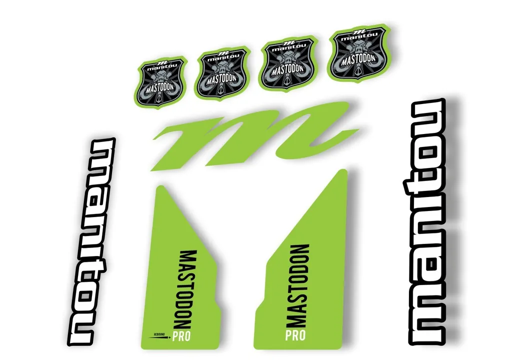 Manitou Mastadon Pro 2017 Fork Suspension Decal Kit Sticker Green