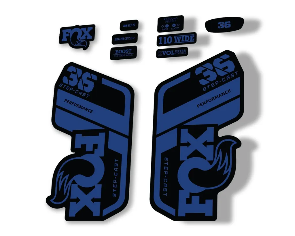 FOX 36 Step Cast SC 2021 Performance Fork Decals Suspension Sticker Dark Blue