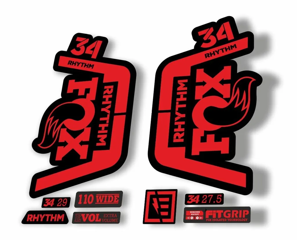 FOX 34 Rhythm 2019 Forks Suspension Factory Decal Sticker Adhesive Red