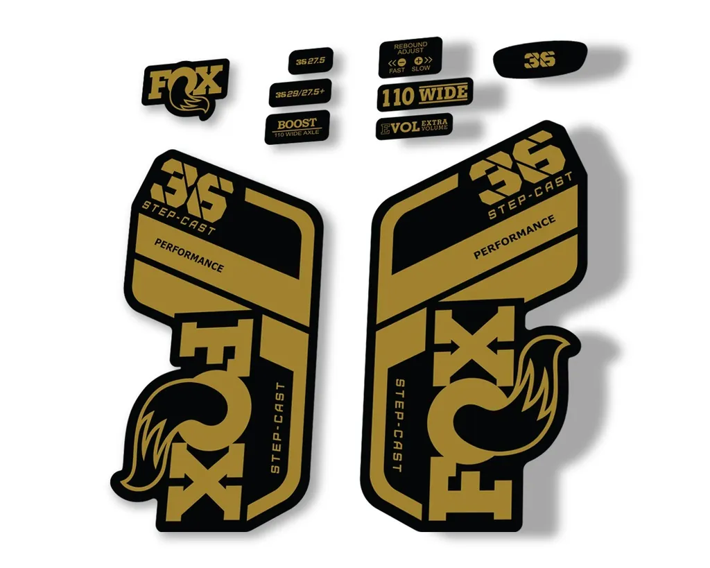 FOX 36 Step Cast SC 2021 Performance Fork Decals Suspension Sticker Gold