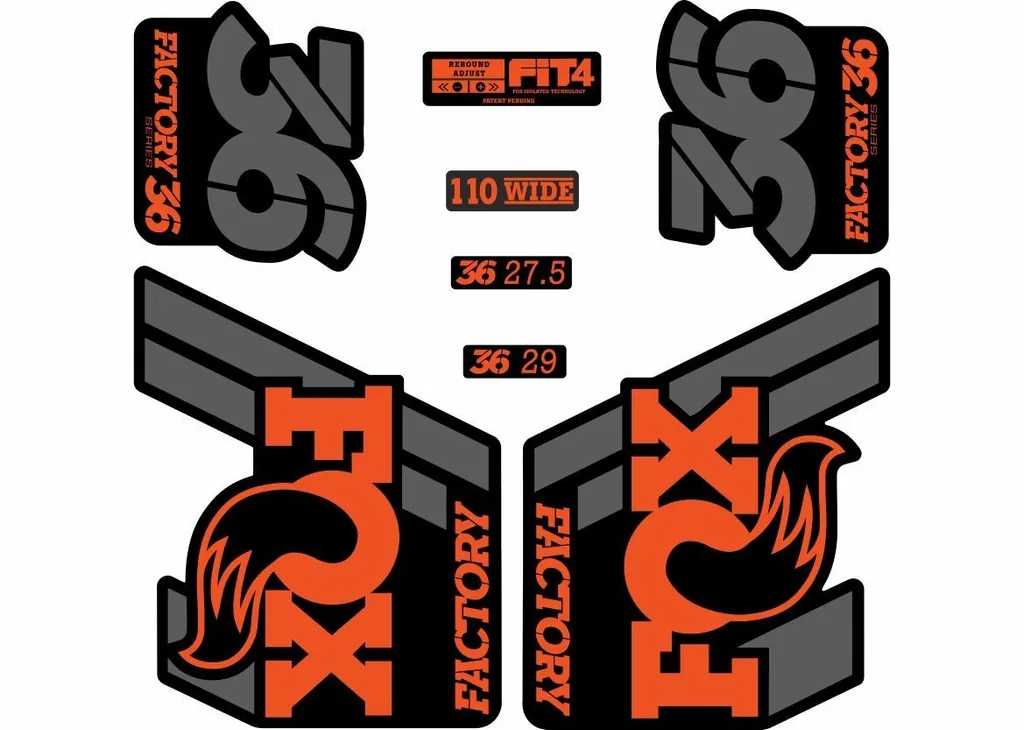 FOX 36 Float 2018-19 Forks Suspension Factory Decal Sticker Adhesive Orange Gray