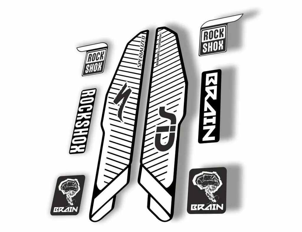 Rock Shox SID Brain 2015 Mountain Bike Cycling Decal Sticker Adhesive White