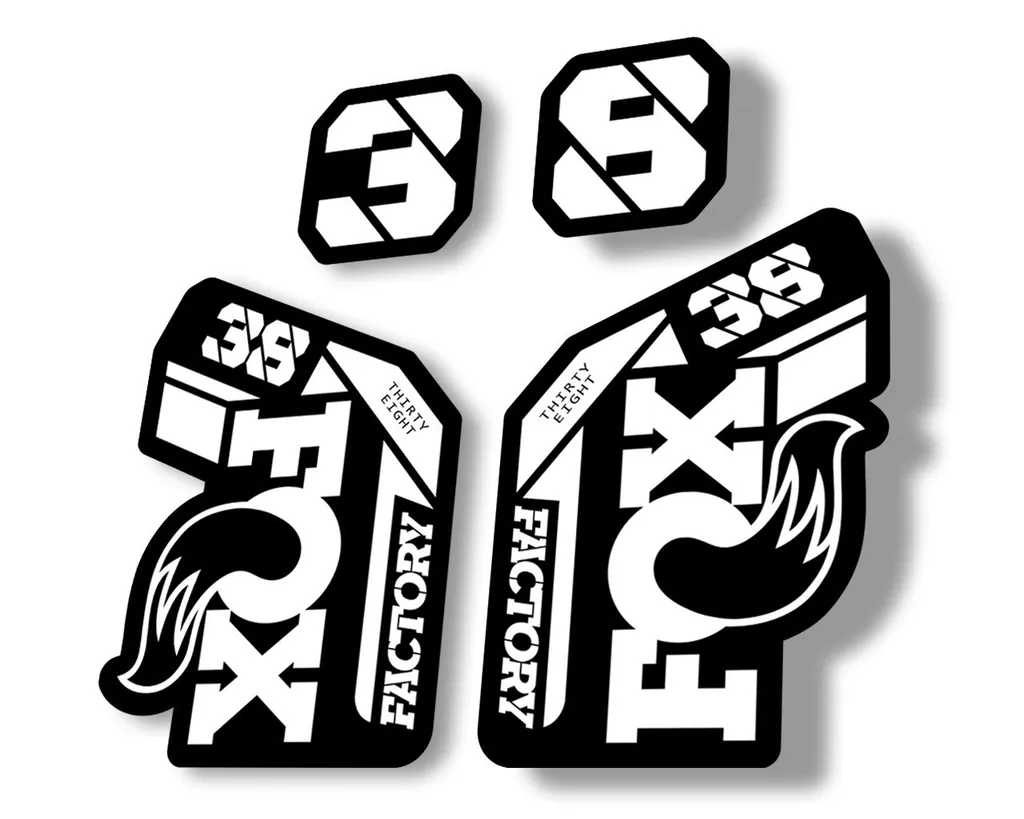 FOX 38 2021 Factory Forks Suspension Decals Sticker Set Adhesive White