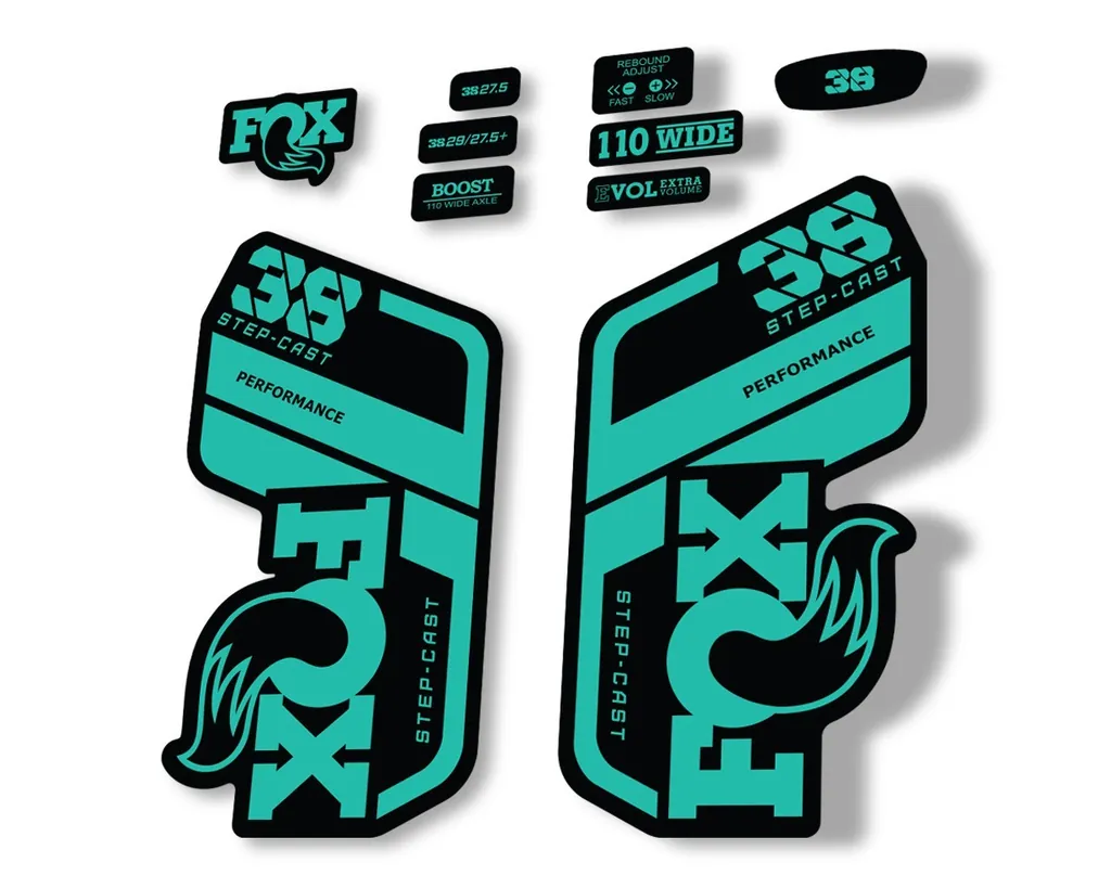 FOX 38 Step Cast SC 2021 Performance Fork Decals Suspension Sticker Dolphin