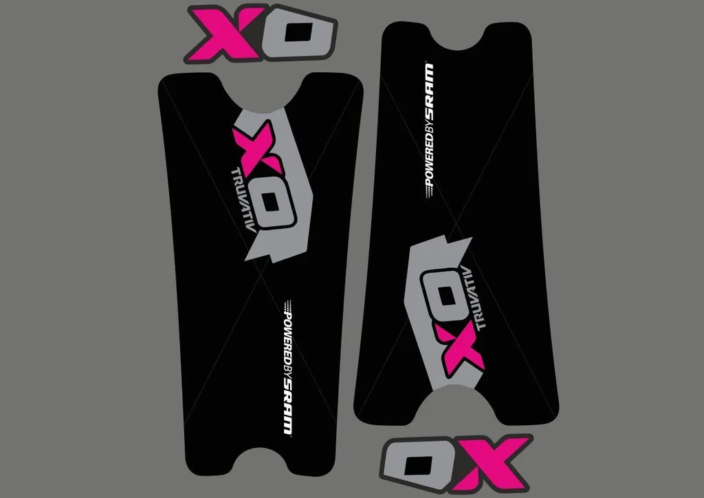Crank Set Sticker Decal MTB SRAM X0 Mountain Bike Bicycle Adhesive 4 Pcs Pink