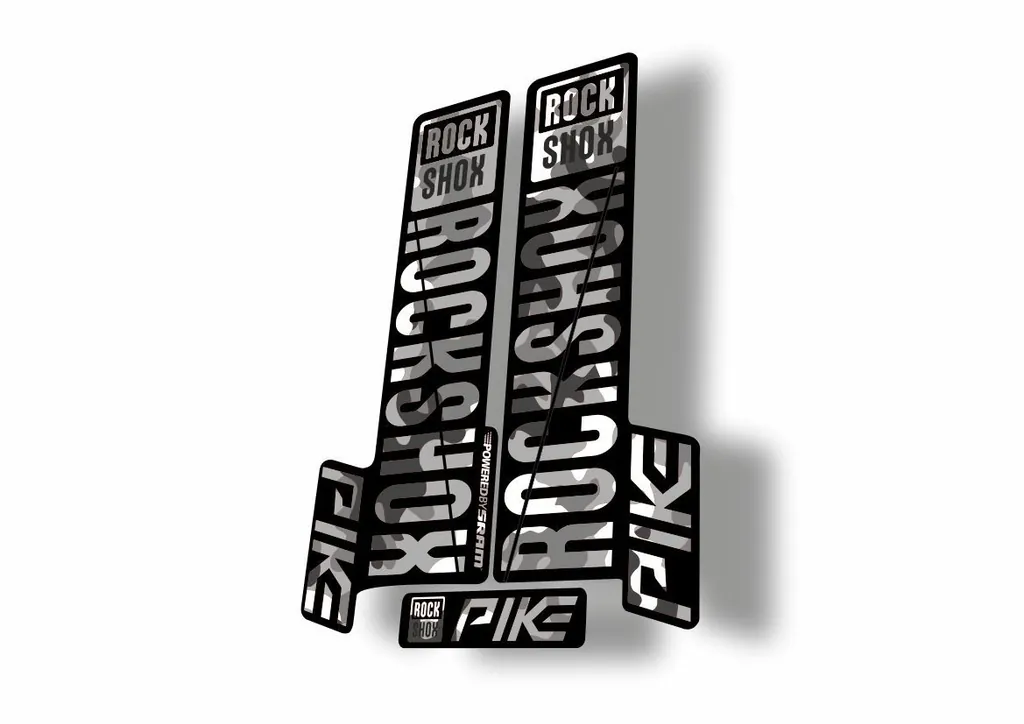 Rock Shox Pike 2018 Mountain Bike Cycling Decal Kit Sticker Adhesive White Camo
