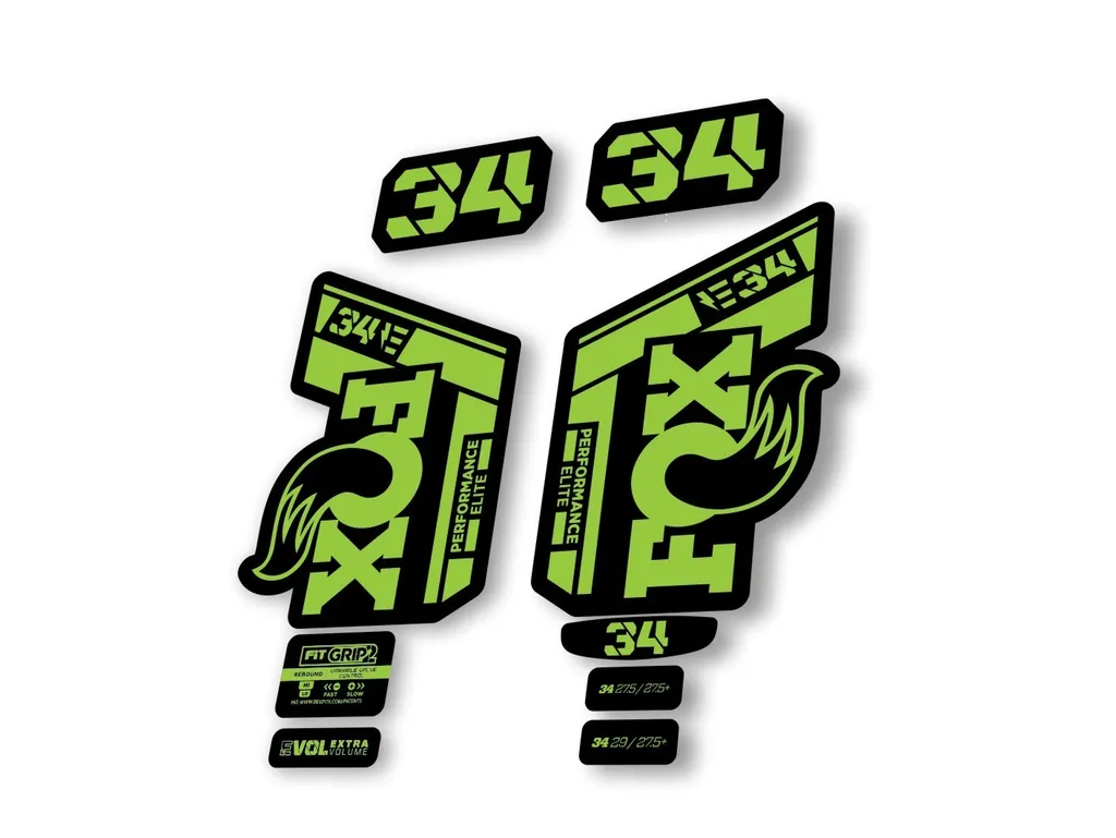 Fox 34 2022 Performance Elite E Bike Fork Decals Suspension Sticker Green
