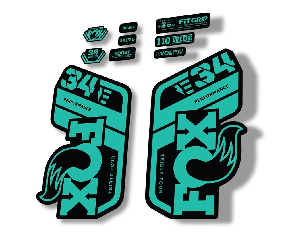FOX 34 Performance E Bike 2021 Factory Fork Decals Suspension Sticker Dolphin