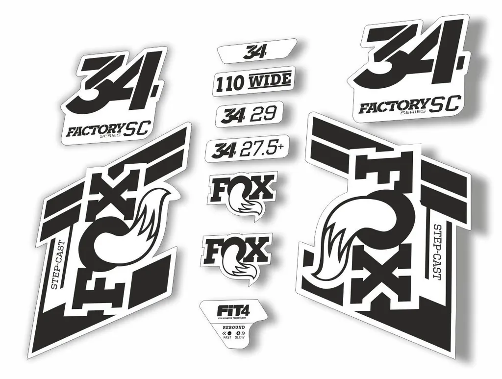 FOX 34 Step Cast SC 2019 Fork Suspension Factory Decal Stickers Adhesive Black