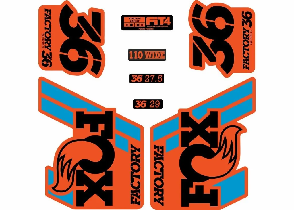 FOX 36 Float 2018-19 Forks Suspension Factory Decals Sticker Adhesiv Orange Blue