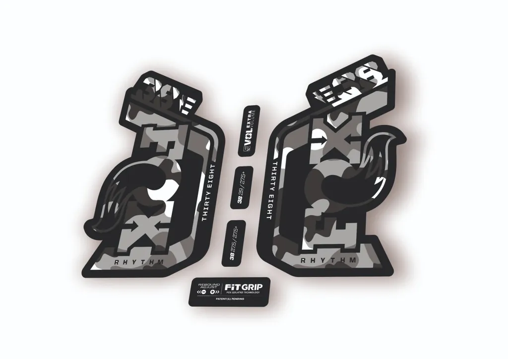 Fox 38 Rhythm E Bike 2024 Fork Suspension Factory Decal Sticker White Camo