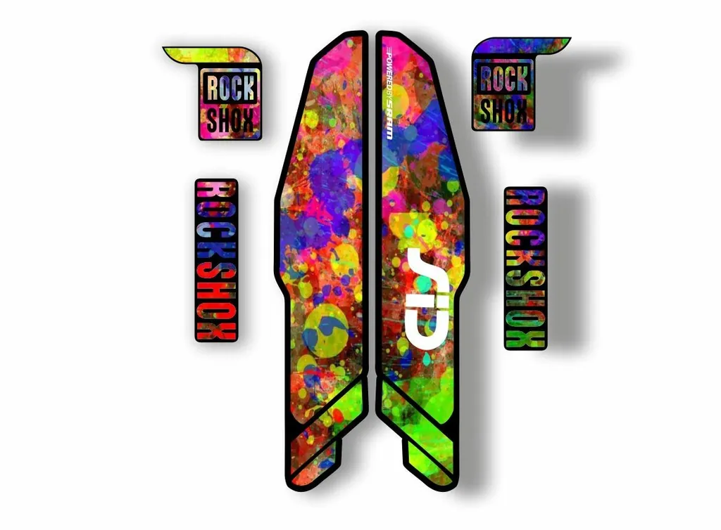 Rock Shox SID 2015 Mountain Bike Cycling Decal Kit Sticker Adhesive Oil Slick