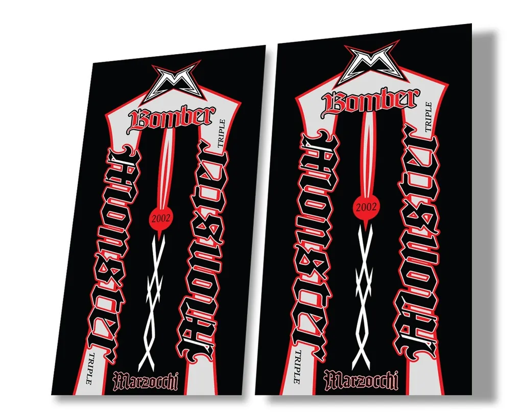 Marzocchi Bomber Monster 2002 Suspension Decal Kit Sticker Adhesive Red
