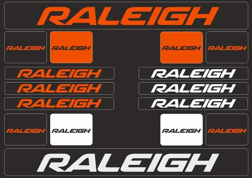 Bicycle Vinyl Stickers – Compatible with RALEIGH Mountain Bikes – Orange