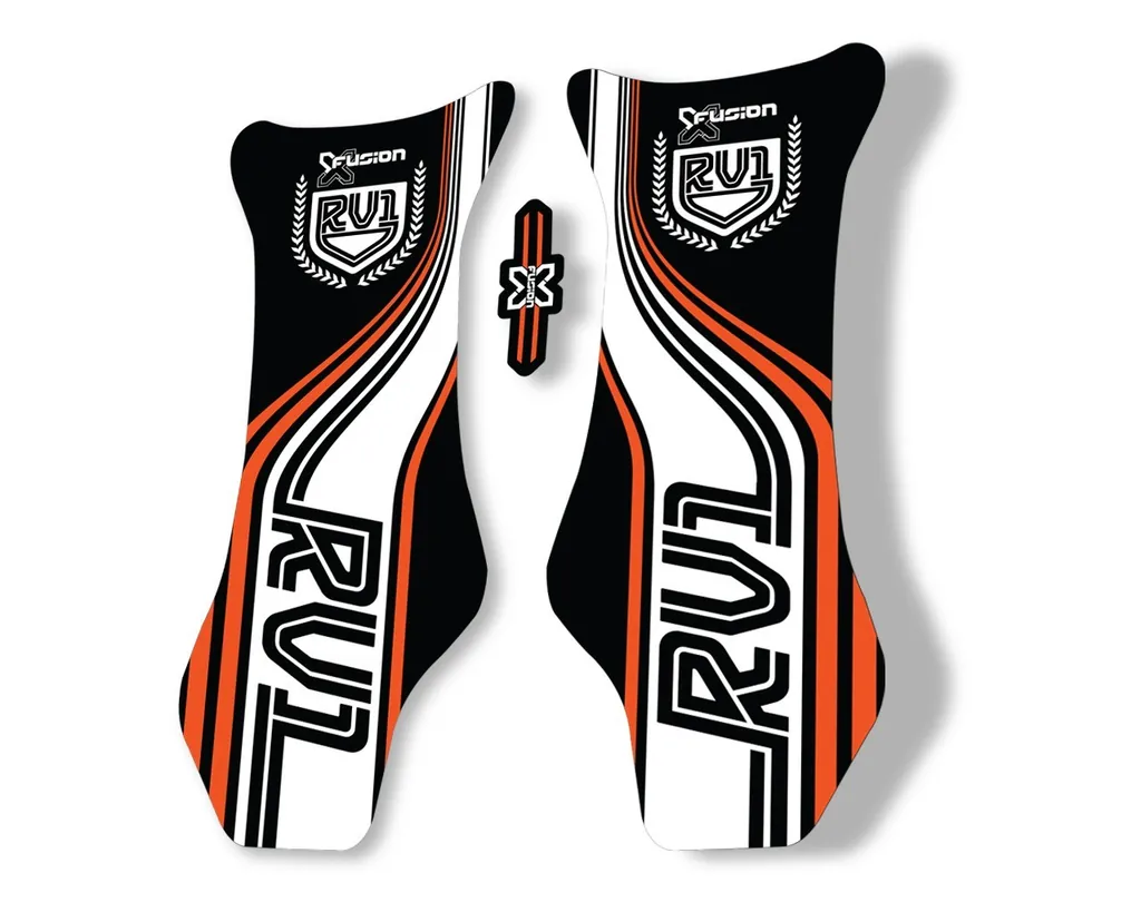 X Fusion RV1 2018 Front Shock Suspension Sticker Factory Decal White 1