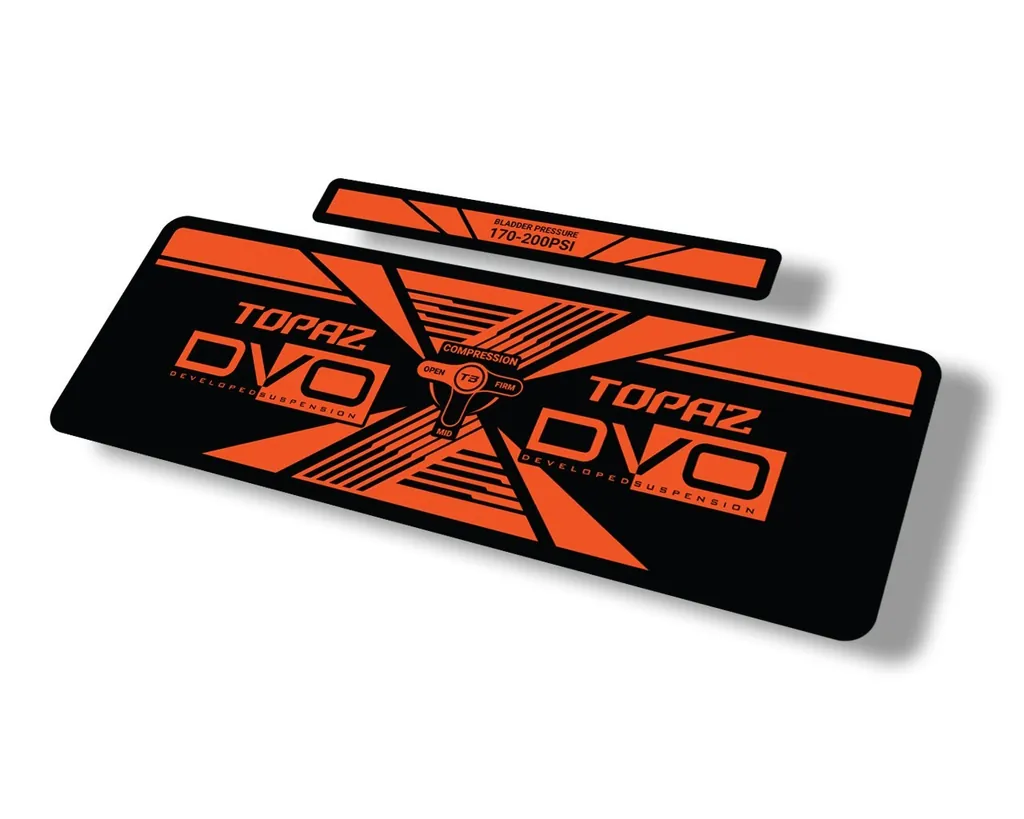 DVO 2020 Topaz AM Rear Shock Suspension Sticker Factory Decal Adhesive Orange