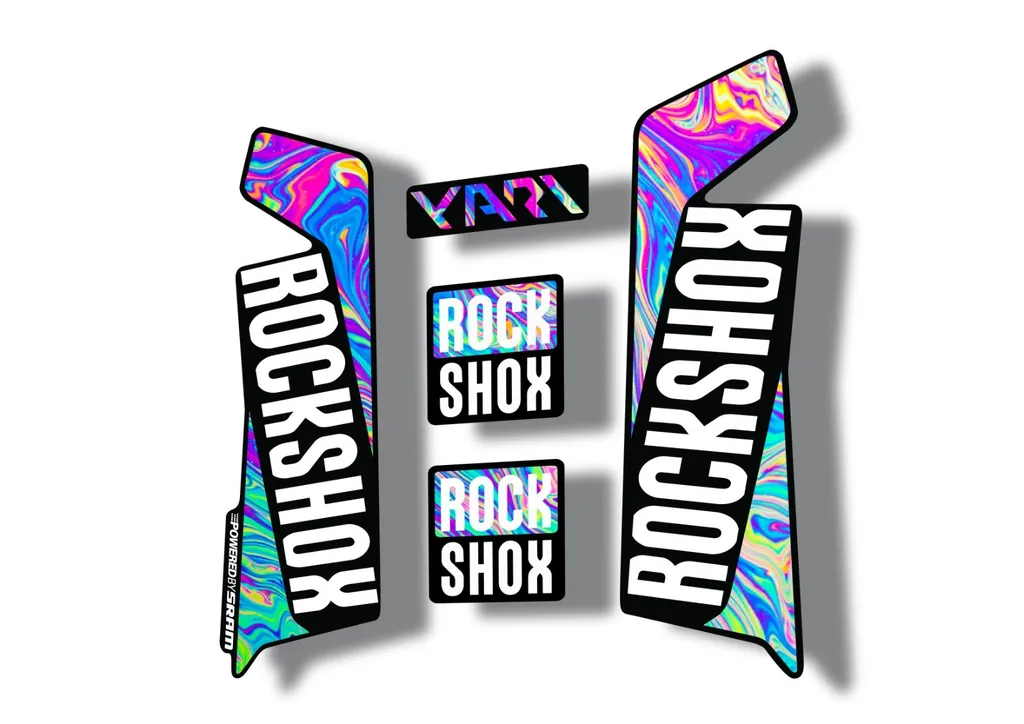 Rock Shox YARI 2017 Fork Decal Mountain Bike Cycling Sticker Adhesive Oil Slick1