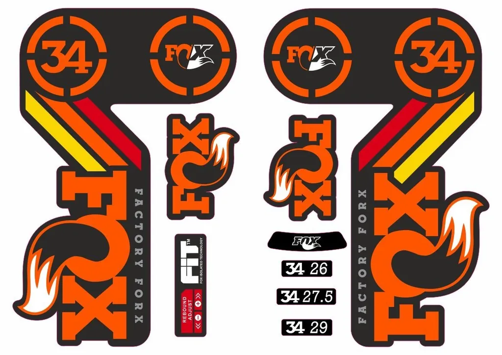 FOX 34 Heritage 2015 Fork Suspension Factory Decal Sticker Adhesive Rainbow