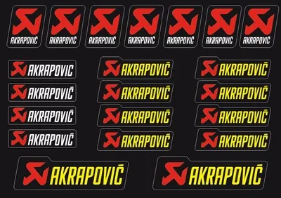 Akrapovic Decals Stickers for Exhaust Graphic Factory Set Vinyl Adhesive 21 Pcs