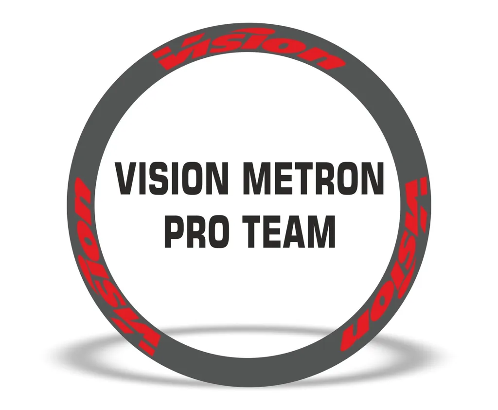 Vision Metron Pro Team Road Bike Rim Decal Wheel Sticker Set Adhesive Red