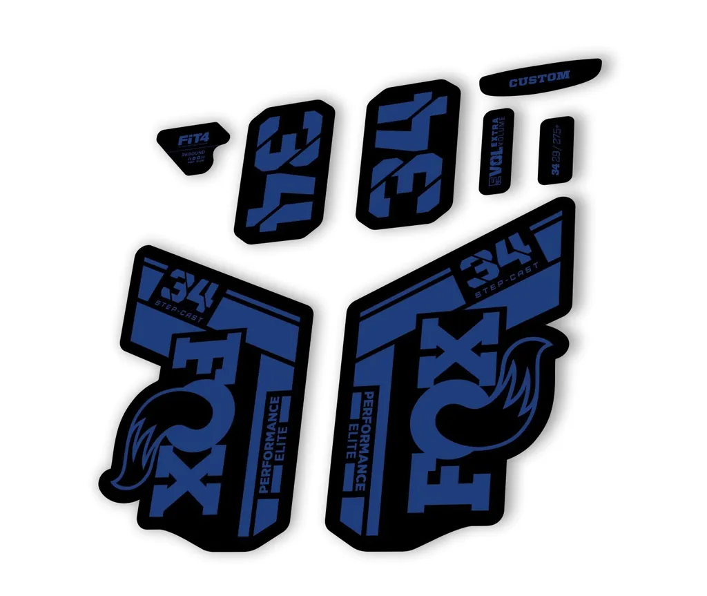 FOX 34 Step Cast Elite 2021 Factory Fork Decals Suspension Sticker Dark Blue