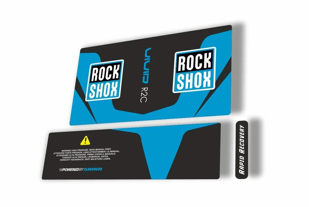 Rock Shox Vivid Air R2C 2017 Rear Shock MTB Decal Sticker Adhesive Blue