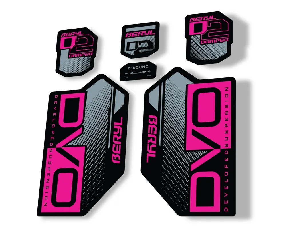 DVO Beryl D2 2019 Fork Suspension Sticker Factory Decal Adhesive Pink