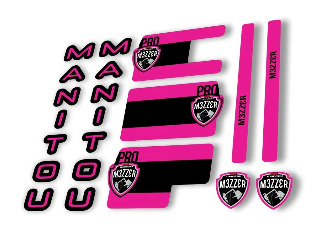 Manitou Mezzer Pro 2020 Fork Suspension Decal Kit Sticker Set Pink