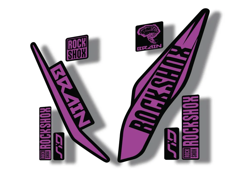 Rock Shox SID Brain 2017 Mountain Bike Cycling Decal Sticker Adhesive Purple