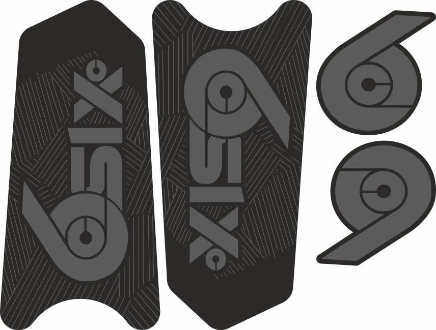 Race Face SixC Crank Decals Set Stickers Mountain Bike Adhesive Stealth Black