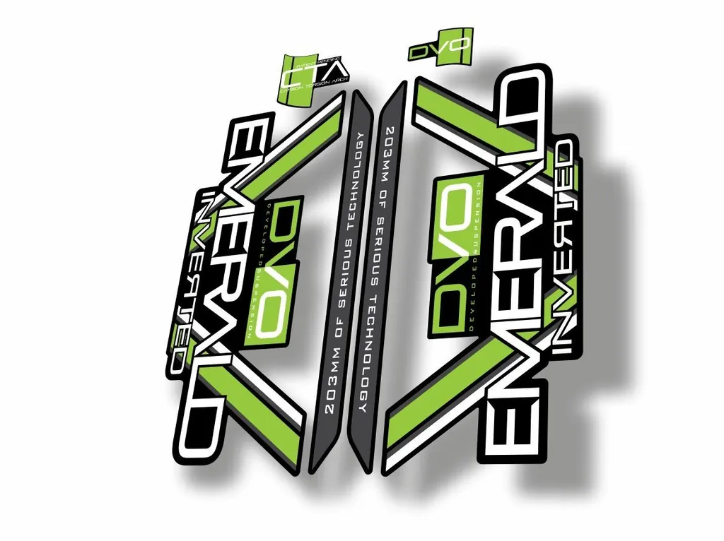 DVO 2016 EMERALD 27.5 - 29 Fork Suspension Sticker Decal Kit Adhesive Green