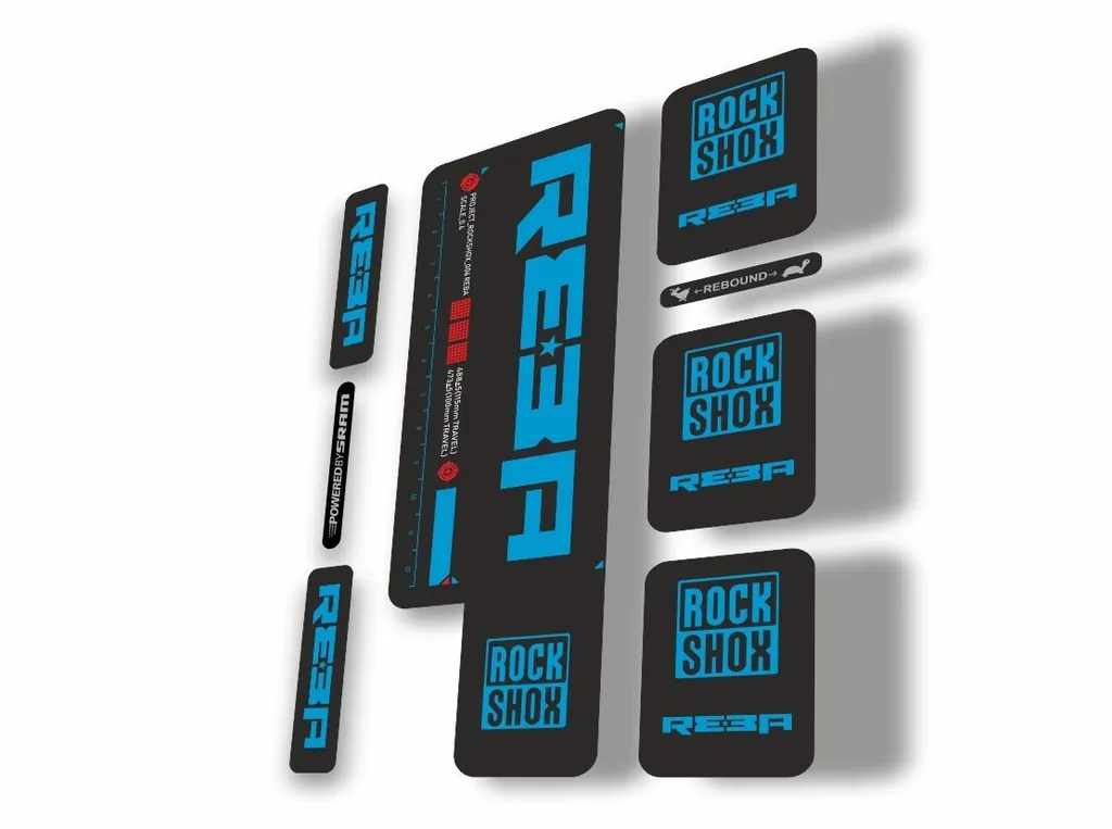 Rock Shox Reba 2009 Fork Decal Mountain Bike Cycling Sticker Adhesive Blue