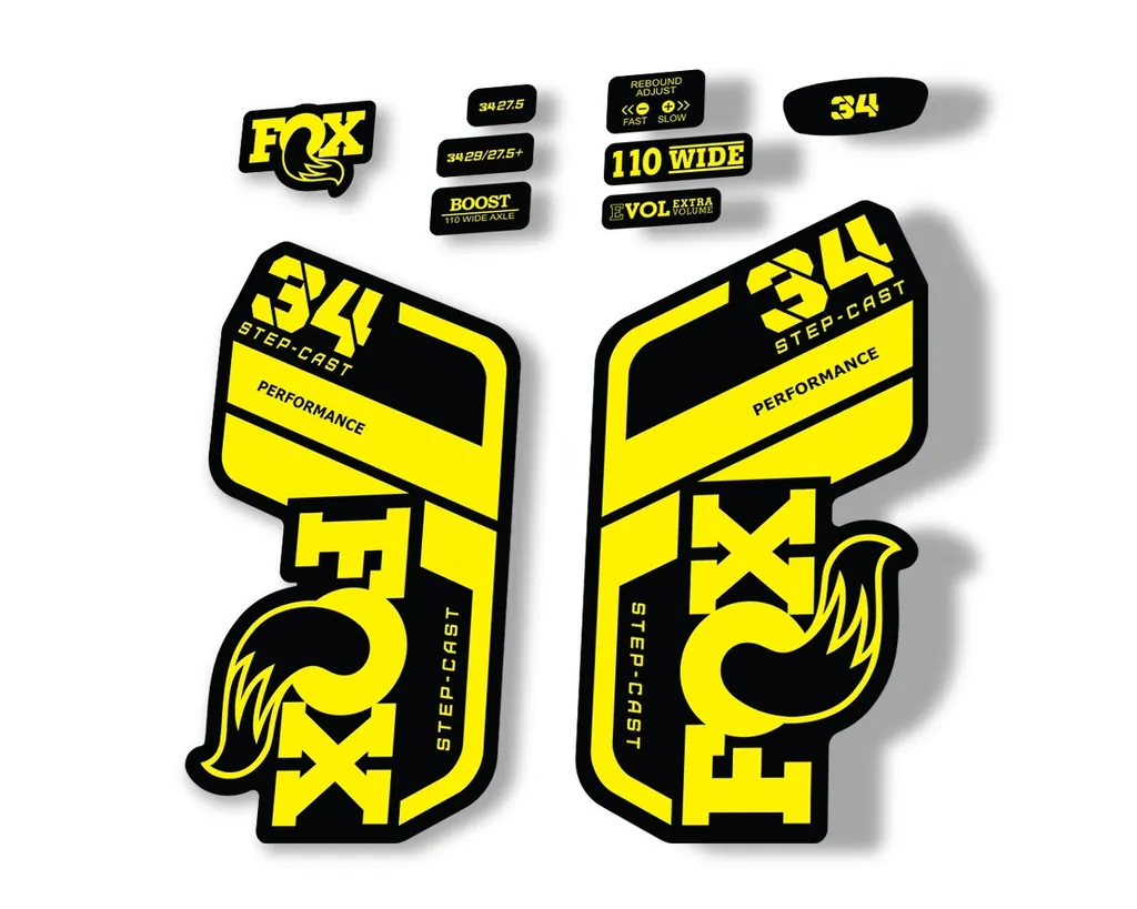 FOX 34 Performance SC 2021 Forks Suspension Factory Decal Sticker Yellow