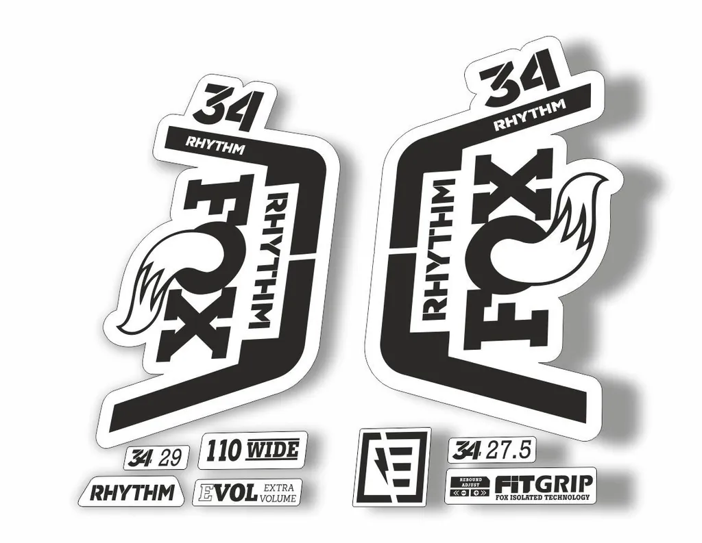FOX 34 Rhythm 2019 Forks Suspension Factory Decal Sticker Adhesive Black