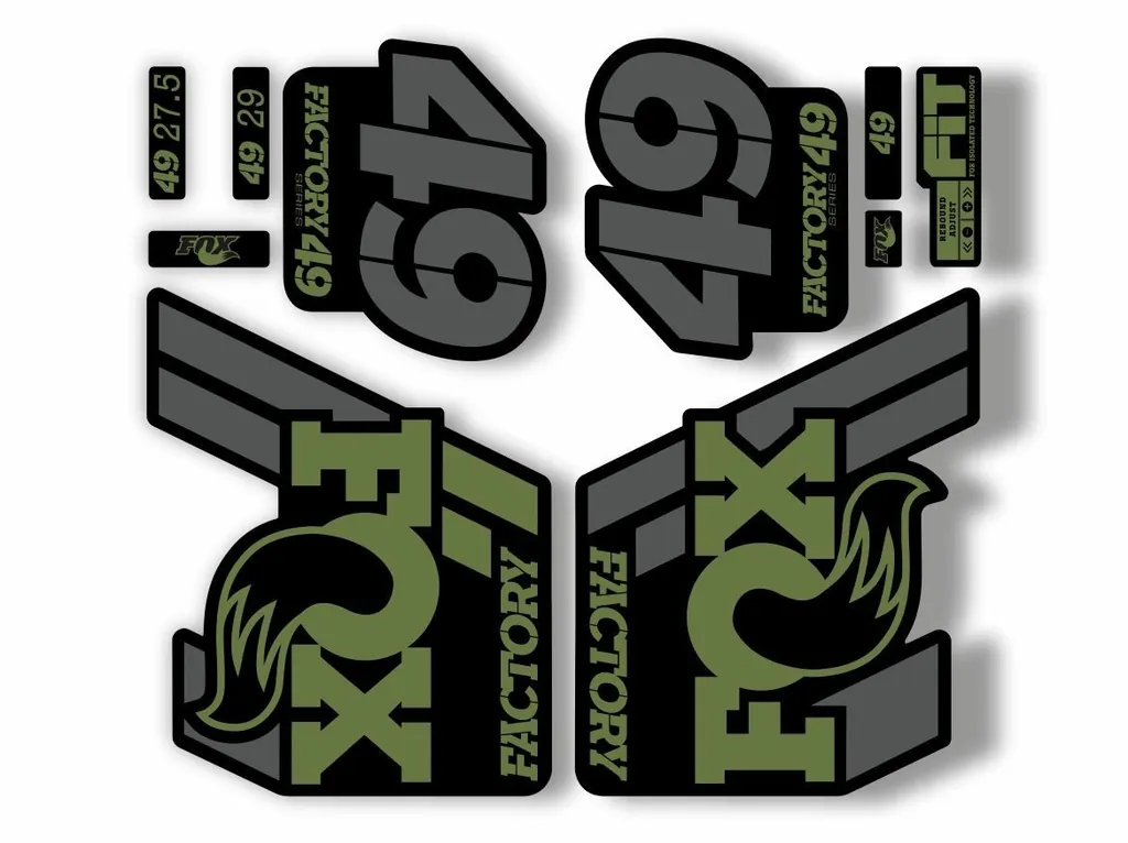 FOX 49 Float 2018-19 Forks Suspension Factory Decal Sticker Adhesive Olive Gray