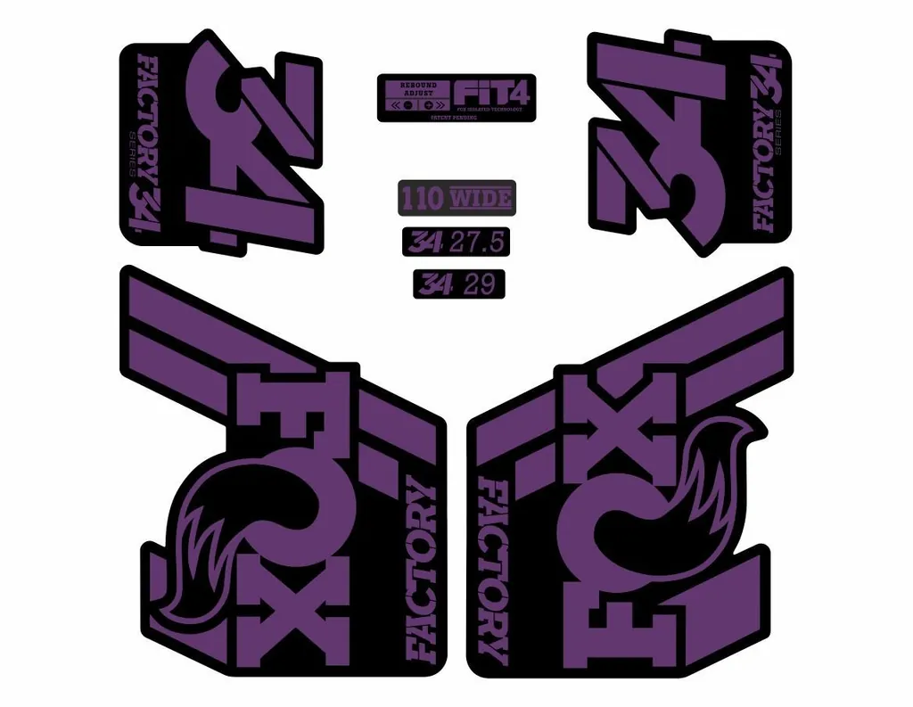 FOX 34 Float 2018-19 Forks Suspension Factory Decals Stickers Adhesive Purple