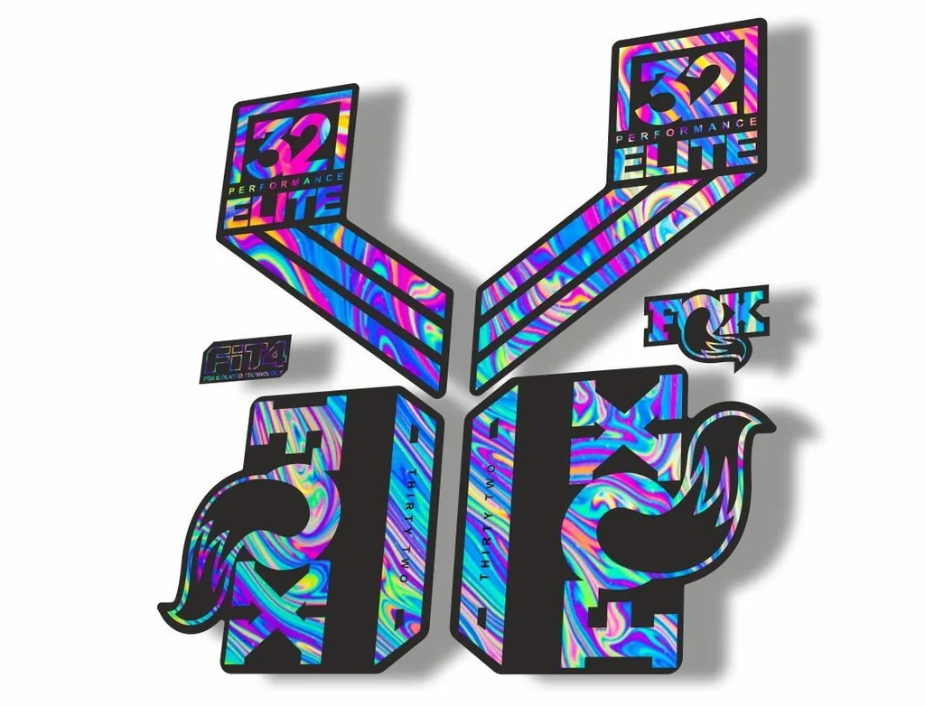 FOX 32 Elite Performance 2017-18 Fork Suspension Fctory Decal Sticker Oil Slick1