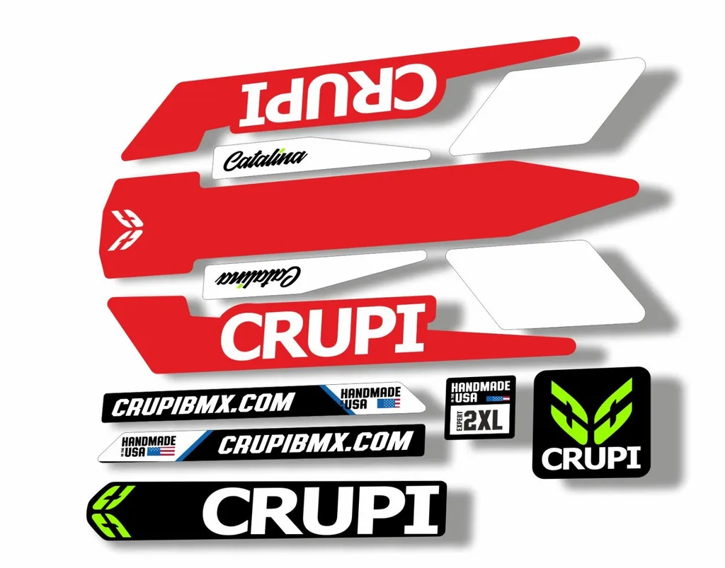 Bicycle Vinyl Frame Stickers – Compatible with CRUPI BMX Bikes – Red