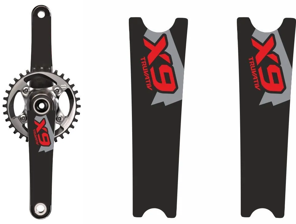 Crank Set Stickers Decals MTB SRAM X9 Mountain Bike Bicycle Adhesive 2 Pcs Red