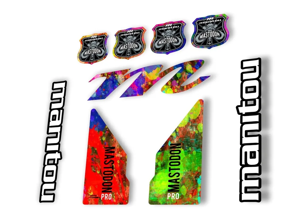 Manitou Mastadon Pro 2017 Fork Suspension Decal Kit Sticker Oil Slick