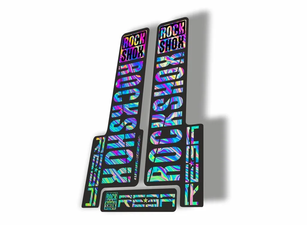 Rock Shox REBA 2018 Fork Decal Mountain Bike Cycling Sticker Adhesive Oil Slick1